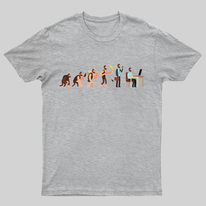 Human evolution From monkey to businessman and computer user Geeky T-Shirt
