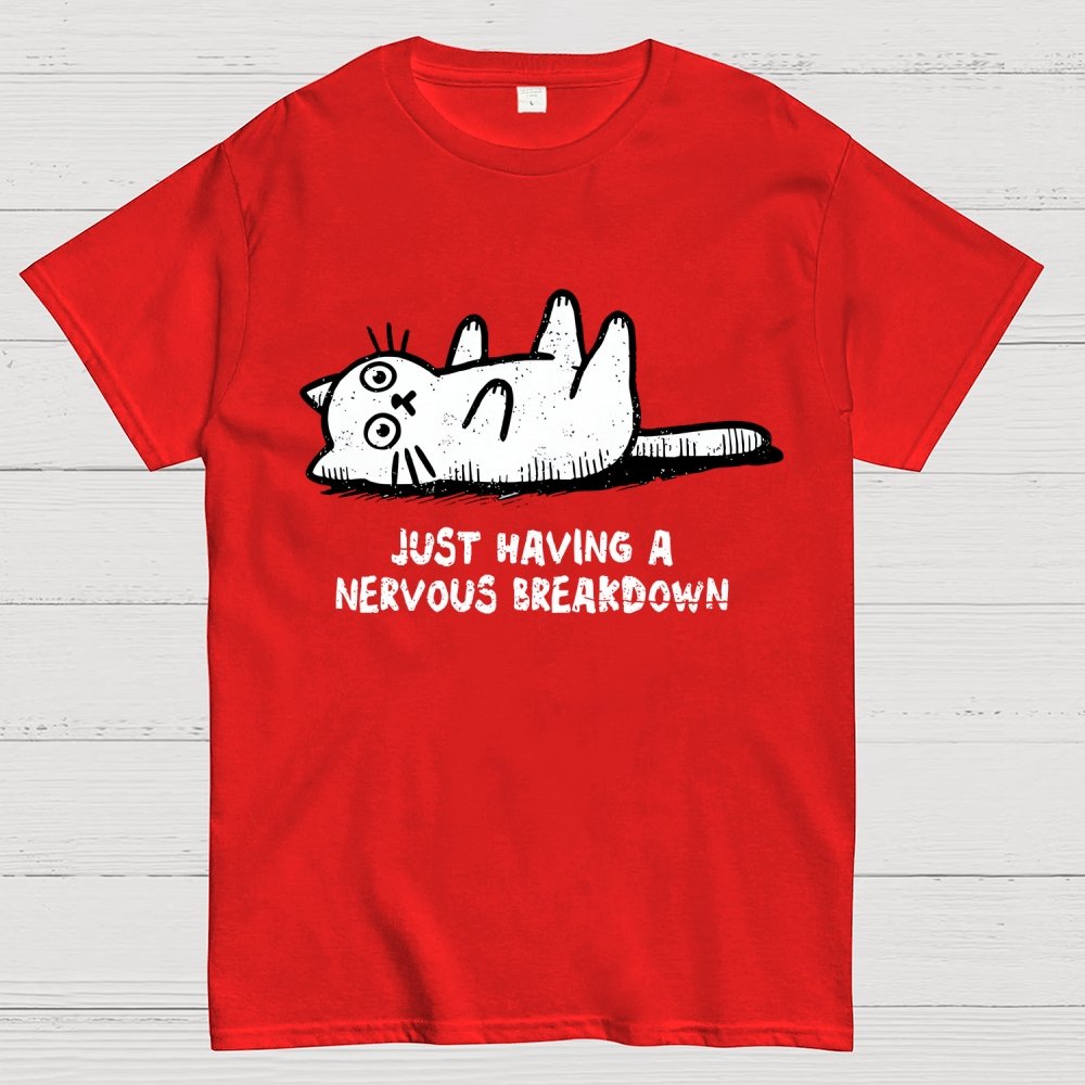 Nervous Breakdown Cat Geek T-Shirt