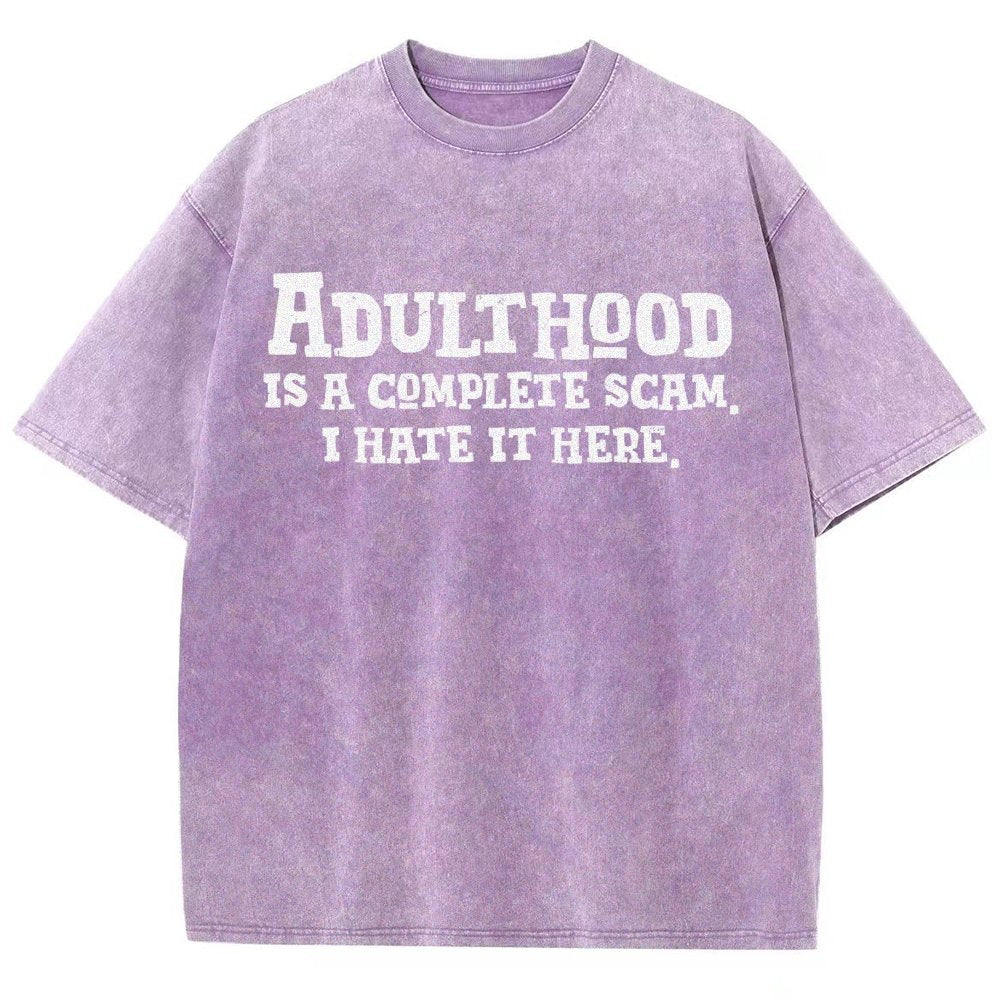 Adulthood Is A Scam Vintage Distressed T-shirt