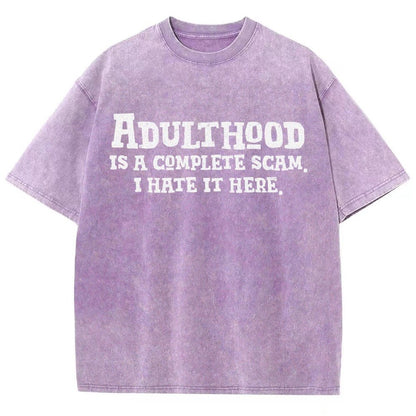 Adulthood Is A Scam Vintage Distressed T-shirt