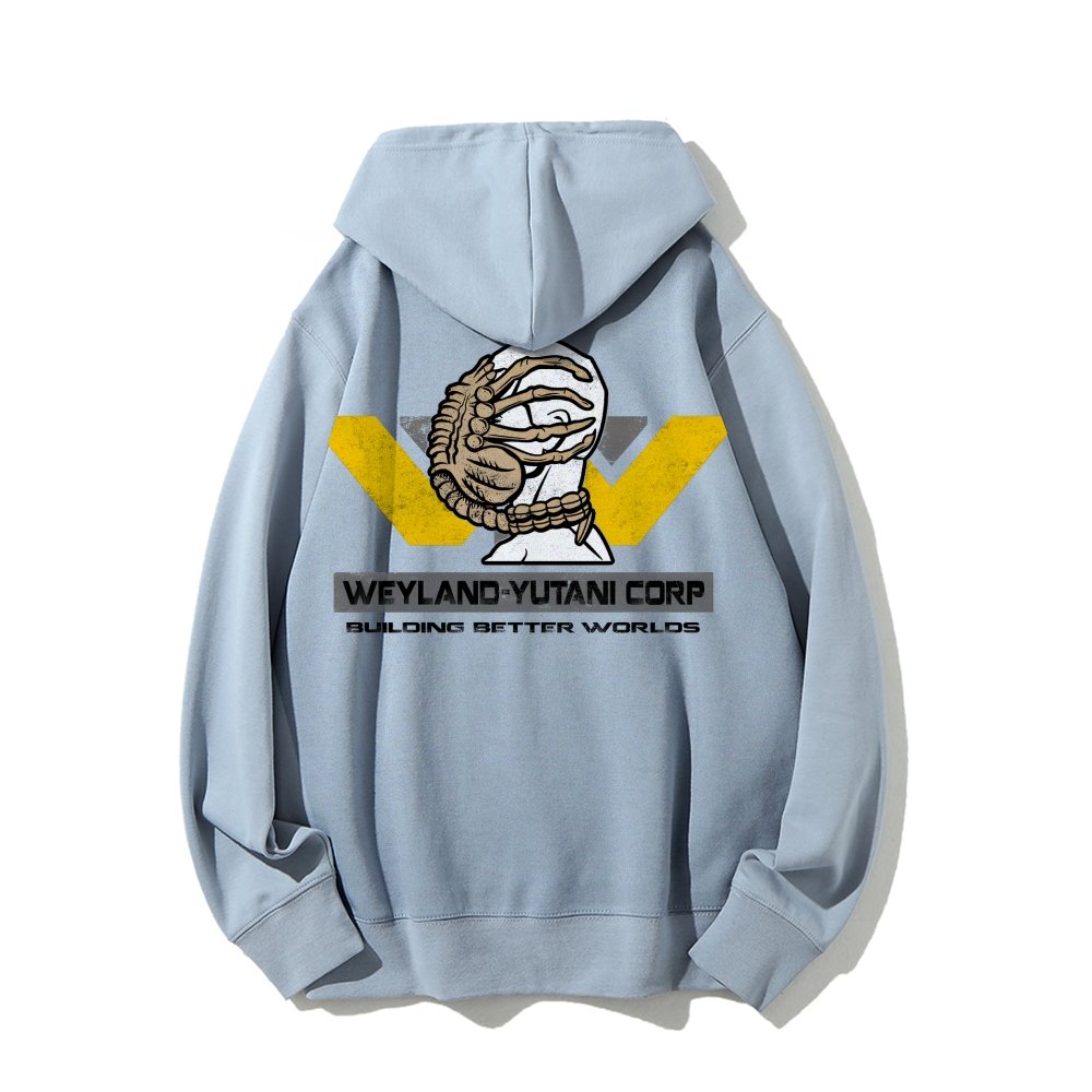 Mysterious Creatures Building Better Worlds Printed Back Unisex Cotton Hoodie