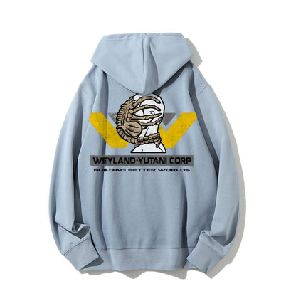 Mysterious Creatures Building Better Worlds Printed Back Unisex Cotton Hoodie