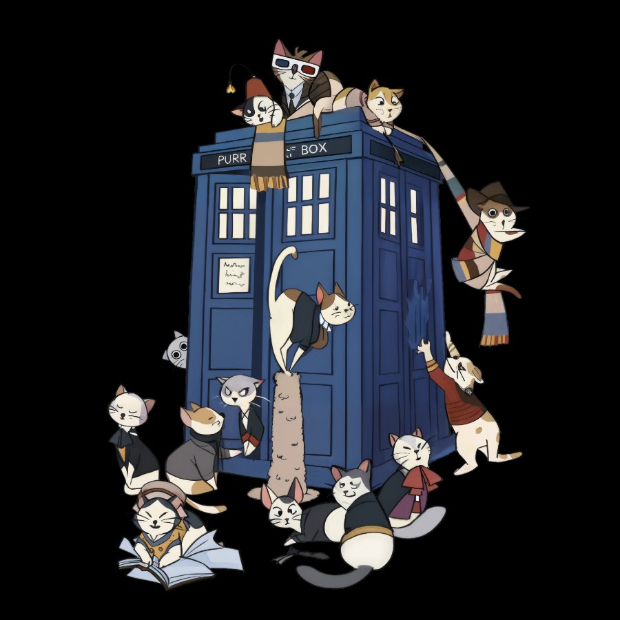 Cats Take Over The Phone Booth Geek Cotton Sweatshirt