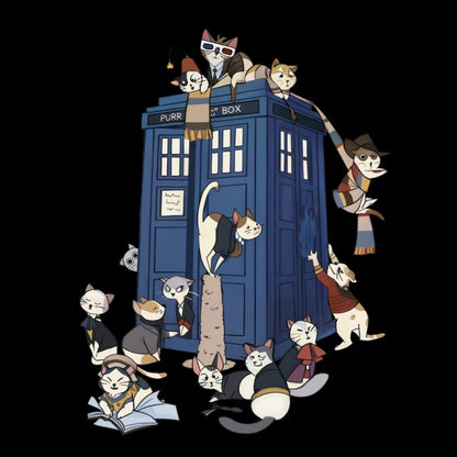 Cats Take Over The Phone Booth Geek Cotton Sweatshirt