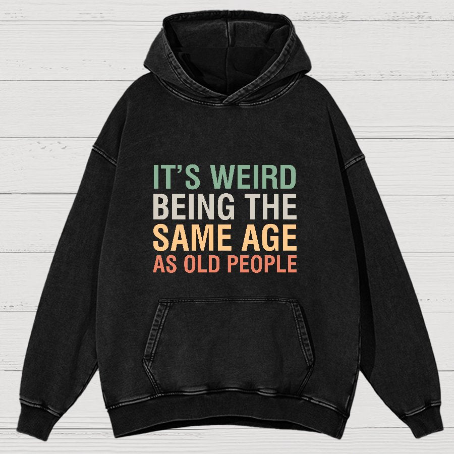 Same Age As Old People Geeky Vintage Distressed Hoodie
