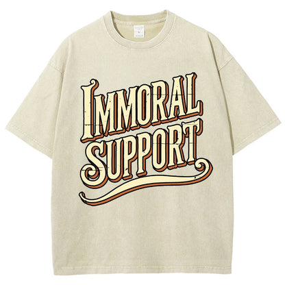 Immoral Support Friend Vintage Distressed T-shirt