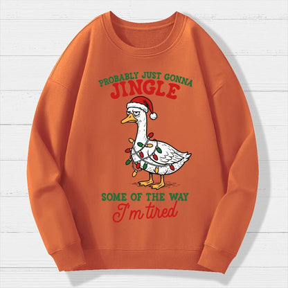 Funny Sarcastic Christmas Goose Geek Cotton Sweatshirt