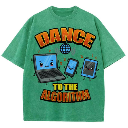Dance To The Algorithm Funny Vintage Distressed T-shirt