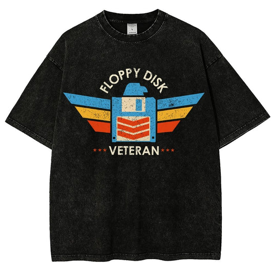 Floppy Disk Veteran Vintage Distressed T-shirt