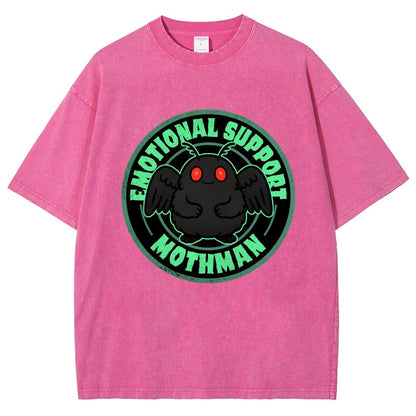 Emotional Support Mothman Vintage Distressed T-shirt