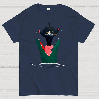 Funny Black Cat Geek T-Shirt