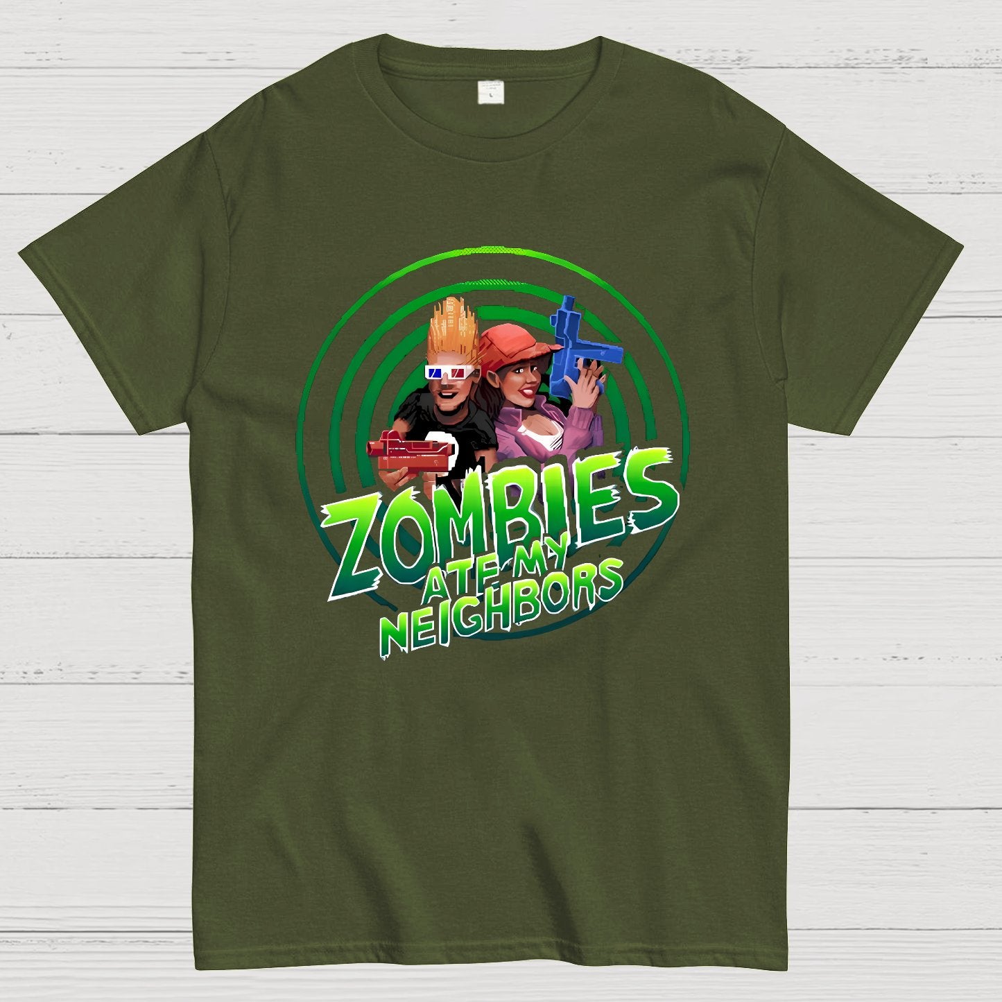 Zombie Are Me Neighbors Hunters Nerdy T-Shirt