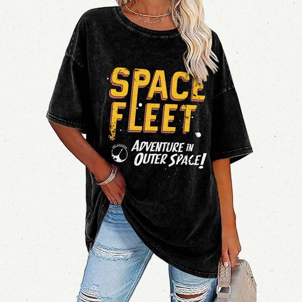 Space Fleet Vintage Distressed T-shirt