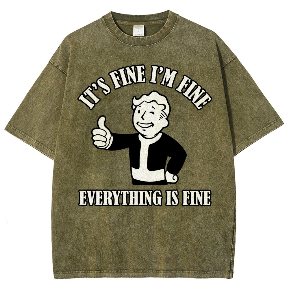 Its Fine Im Fine Everything Is Fine Vintage Distressed T-shirt