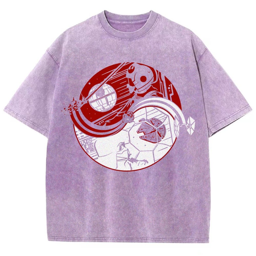 Yin Yang Vintage Distressed T-shirt