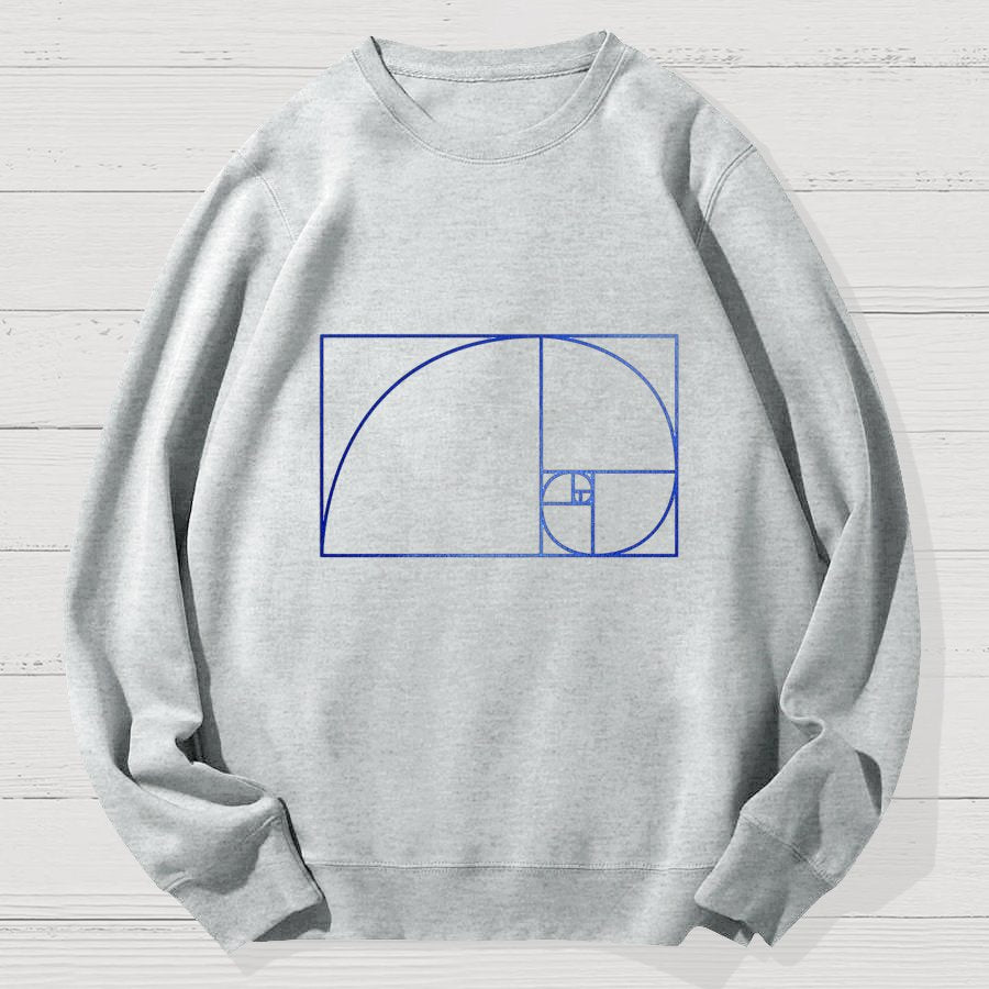 Distressed Fibonacci Spiral Geek Cotton Sweatshirt