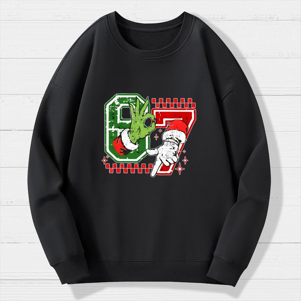 Six Seven 6 7 Christmas Geek Cotton Sweatshirt