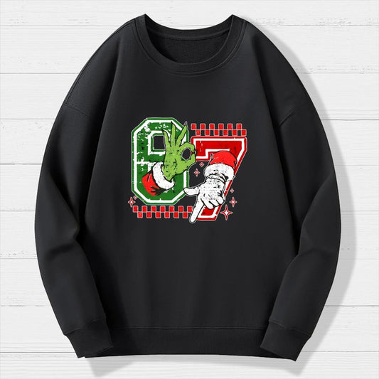 Six Seven 6 7 Christmas Geek Cotton Sweatshirt