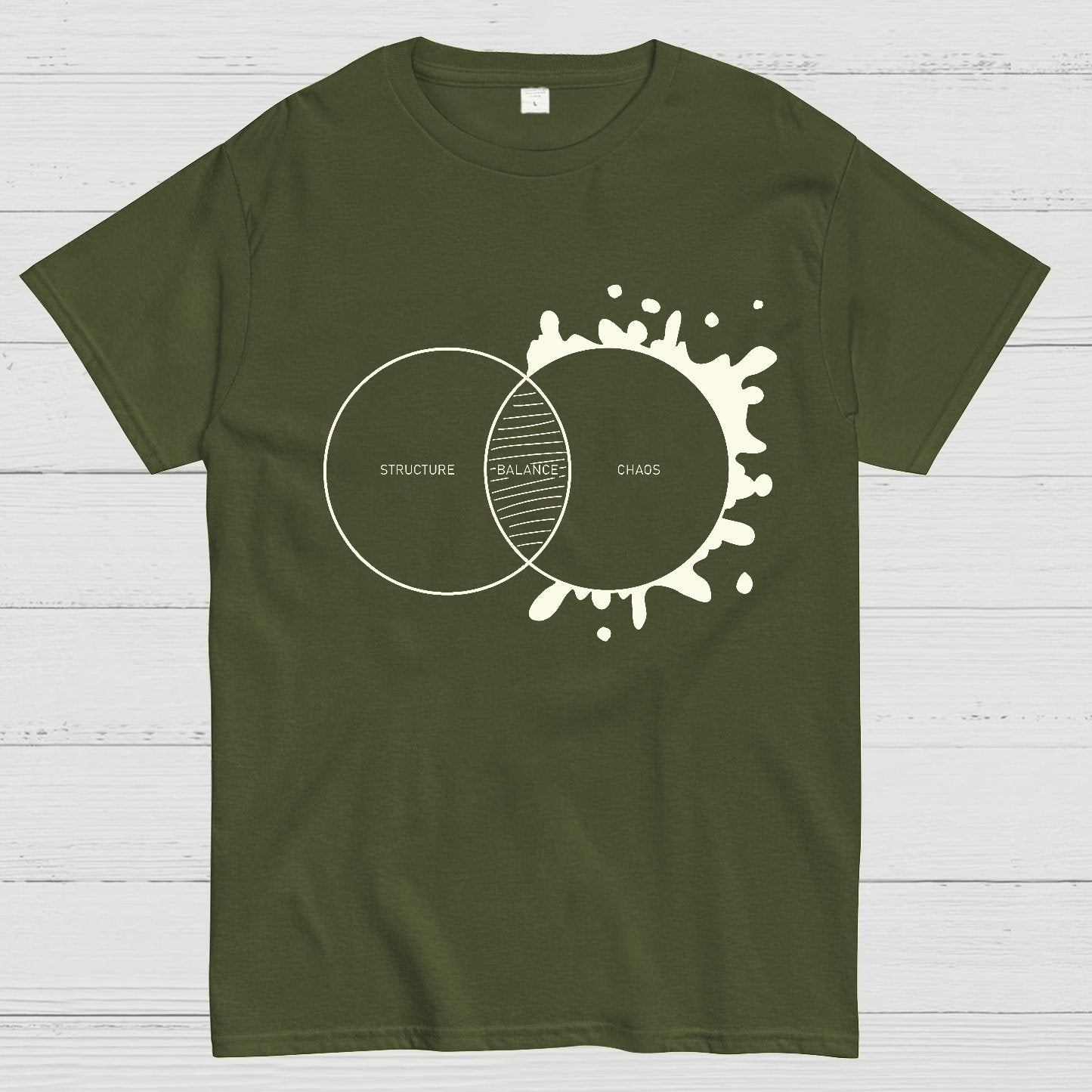 Balance Between Structure and Chaos Geeky T-Shirt