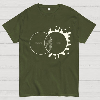 Balance Between Structure and Chaos Geeky T-Shirt