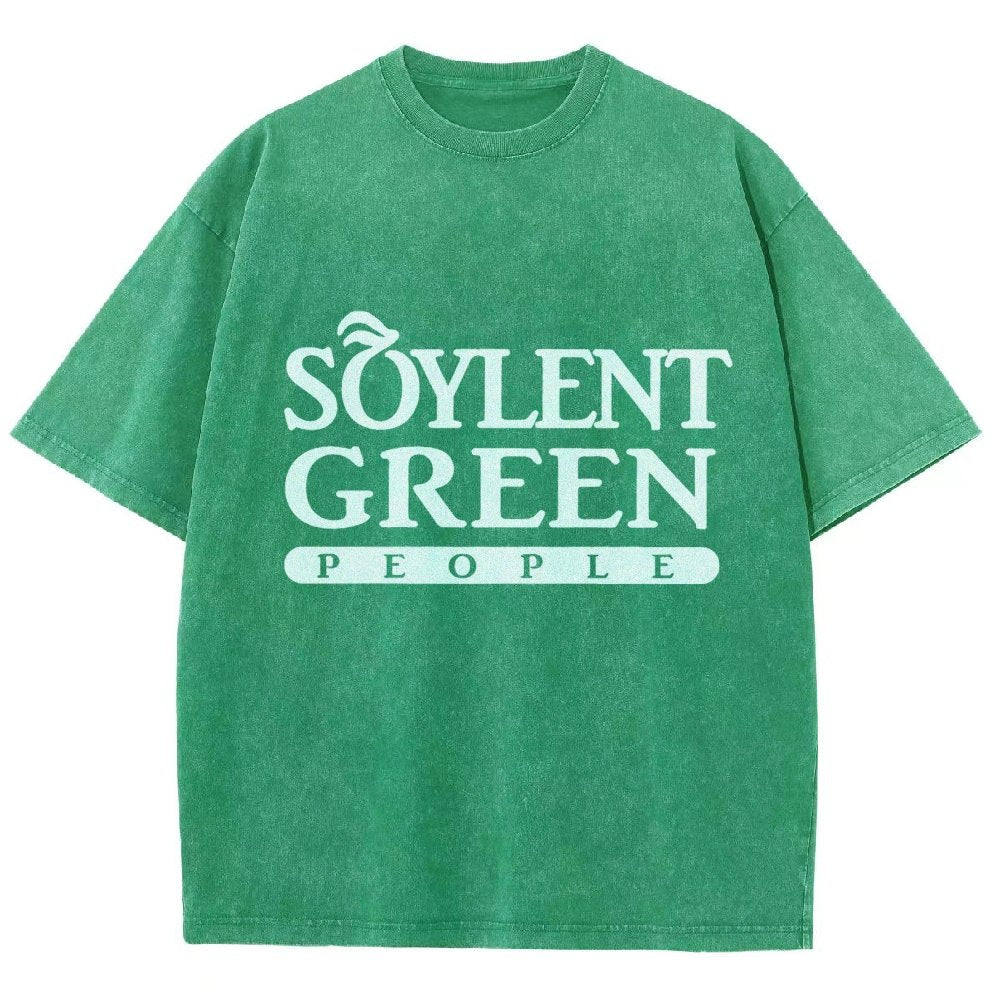 Mystery Green People Vintage Distressed T-shirt