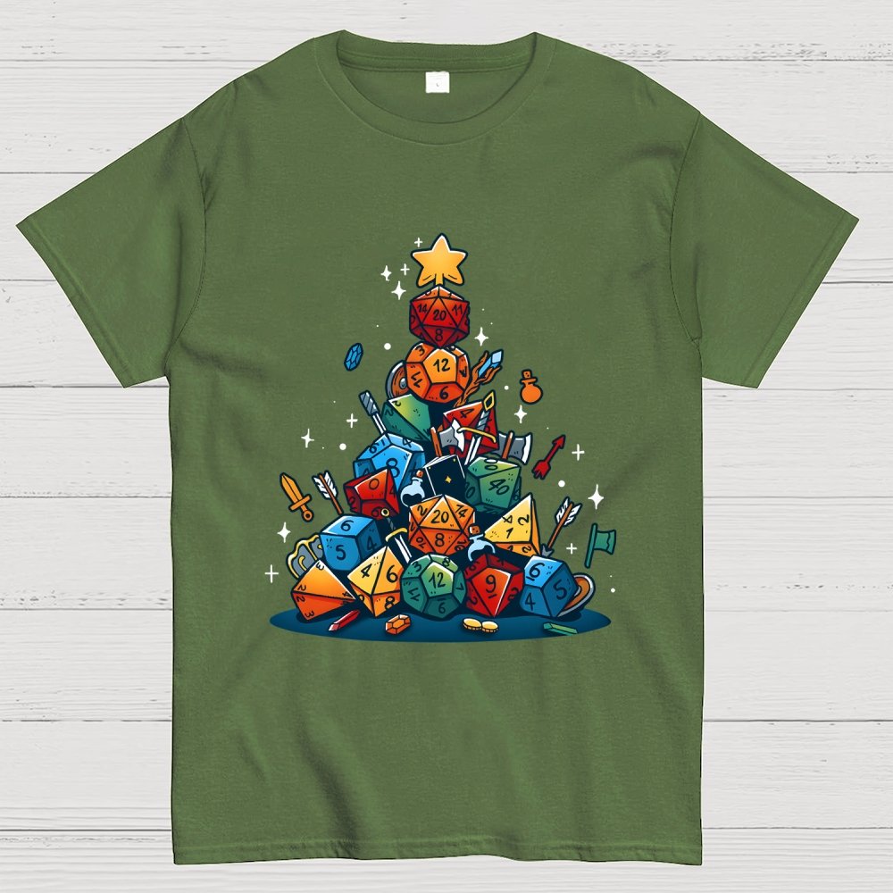 Christmas Dice Tree Geek T-Shirt