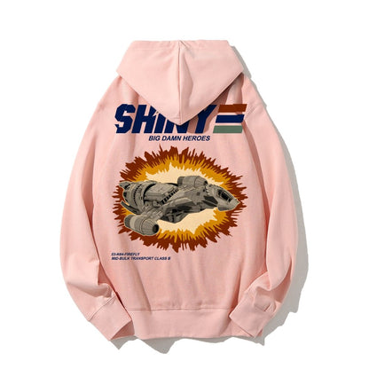 Shiny Heroes Printed Back Cotton Hoodie