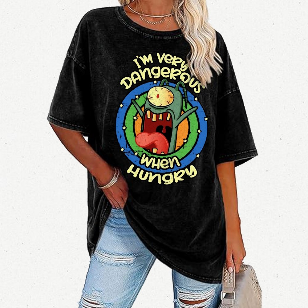 Very Dangerous When Hungry Vintage Distressed T-shirt