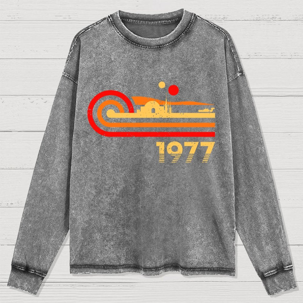 Retro Vintage Desert Planet Washed Long Sleeve Tee