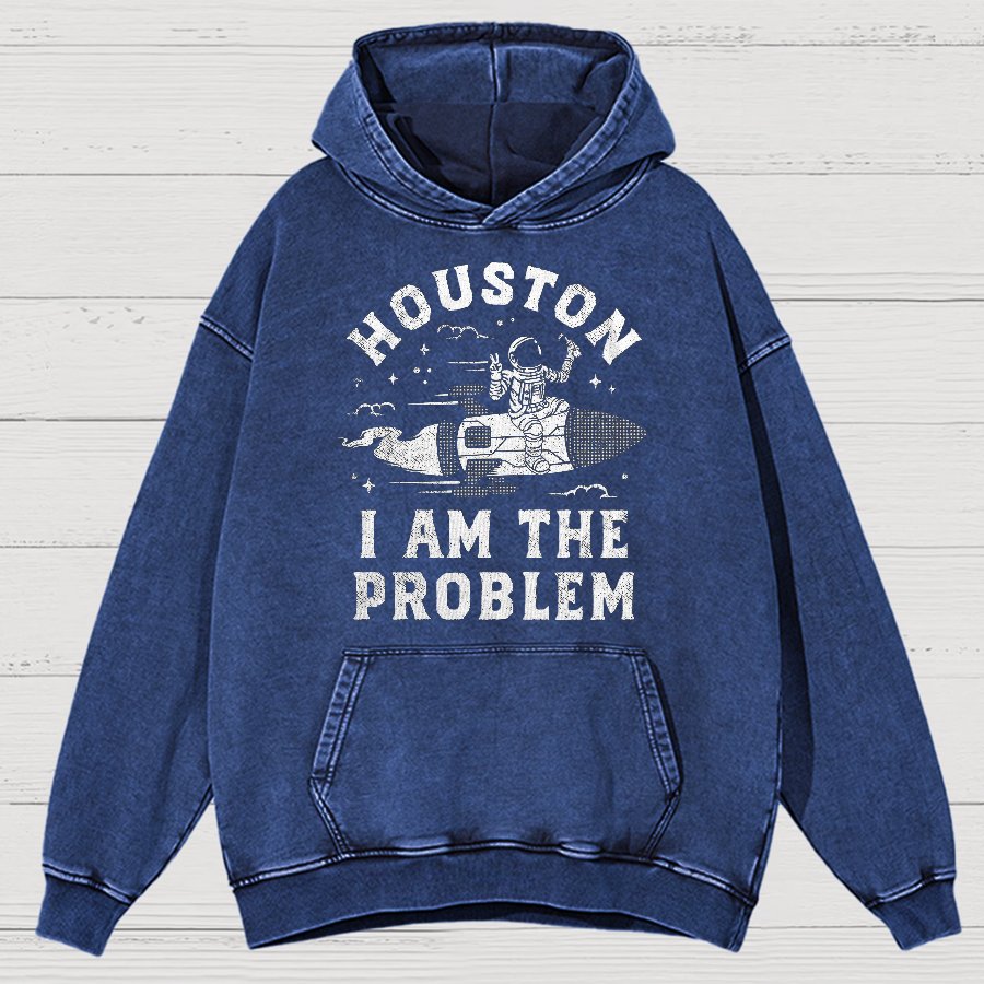 Houston, I Am The Problem, Planets Vintage Distressed Hoodie