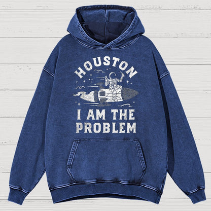 Houston, I Am The Problem, Planets Vintage Distressed Hoodie