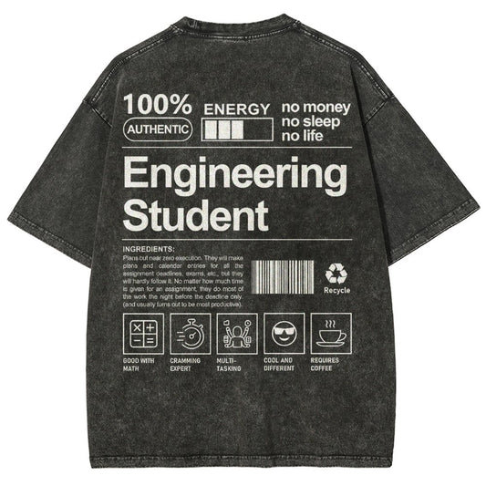 Engineering Student Unisex Fit Washed T-Shirt