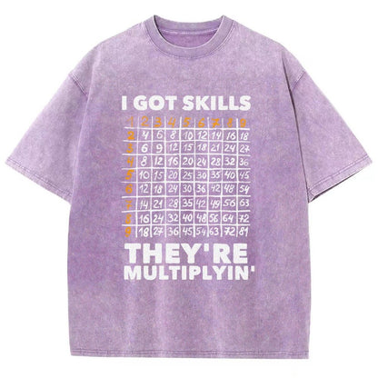 Math Got Skills Multiplying Vintage Distressed T-shirt