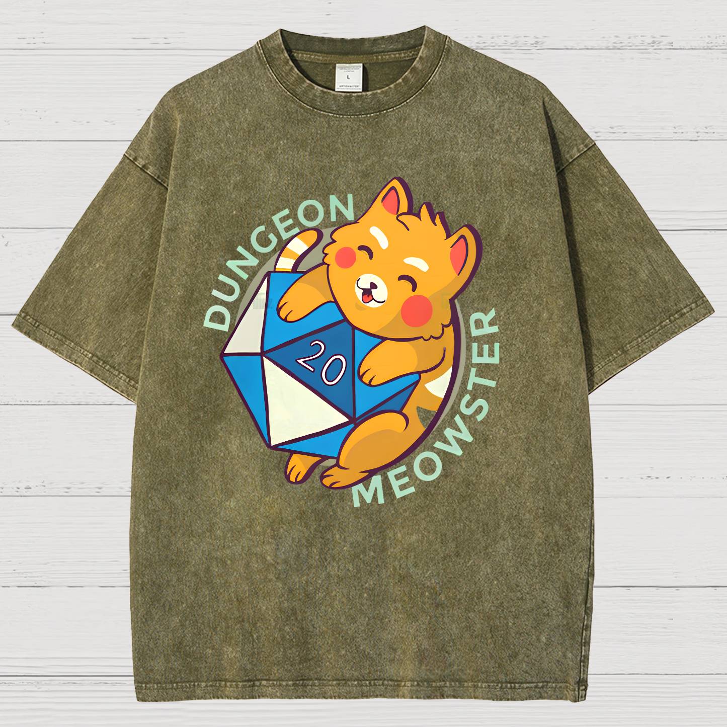 Dungeon Meow Vintage Distressed T-shirt