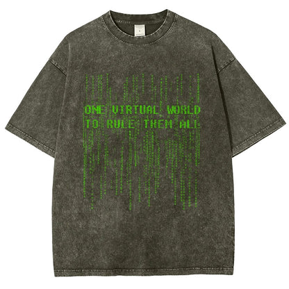 One Virtual Realm to Rule Them All Vintage Distressed T-shirt