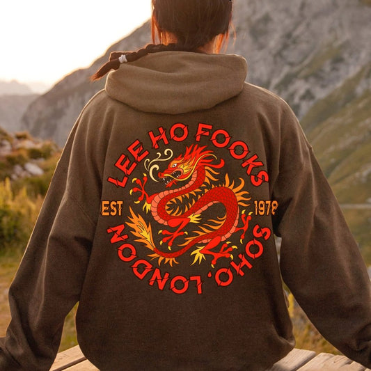 Mysterious Town's (Werewolves of London) Printed Back Cotton Hoodie