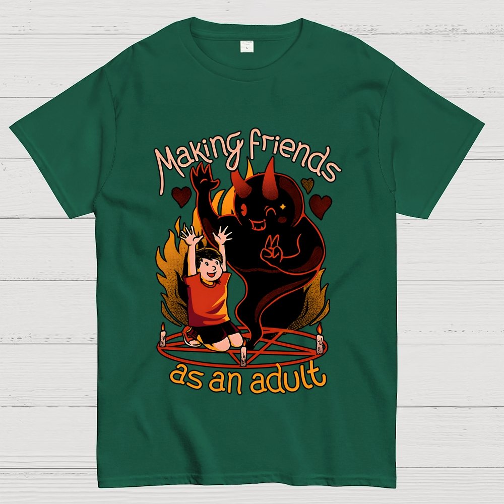 Making New Friends Satanic Ritual Geek T-Shirt