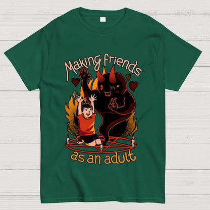 Making New Friends Satanic Ritual Geek T-Shirt