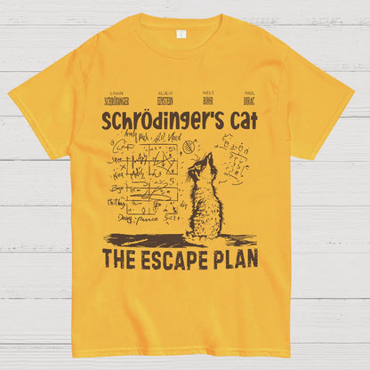 Schrodinger's Cat Escape Plan Interesting Physics Science Geek T-Shirt