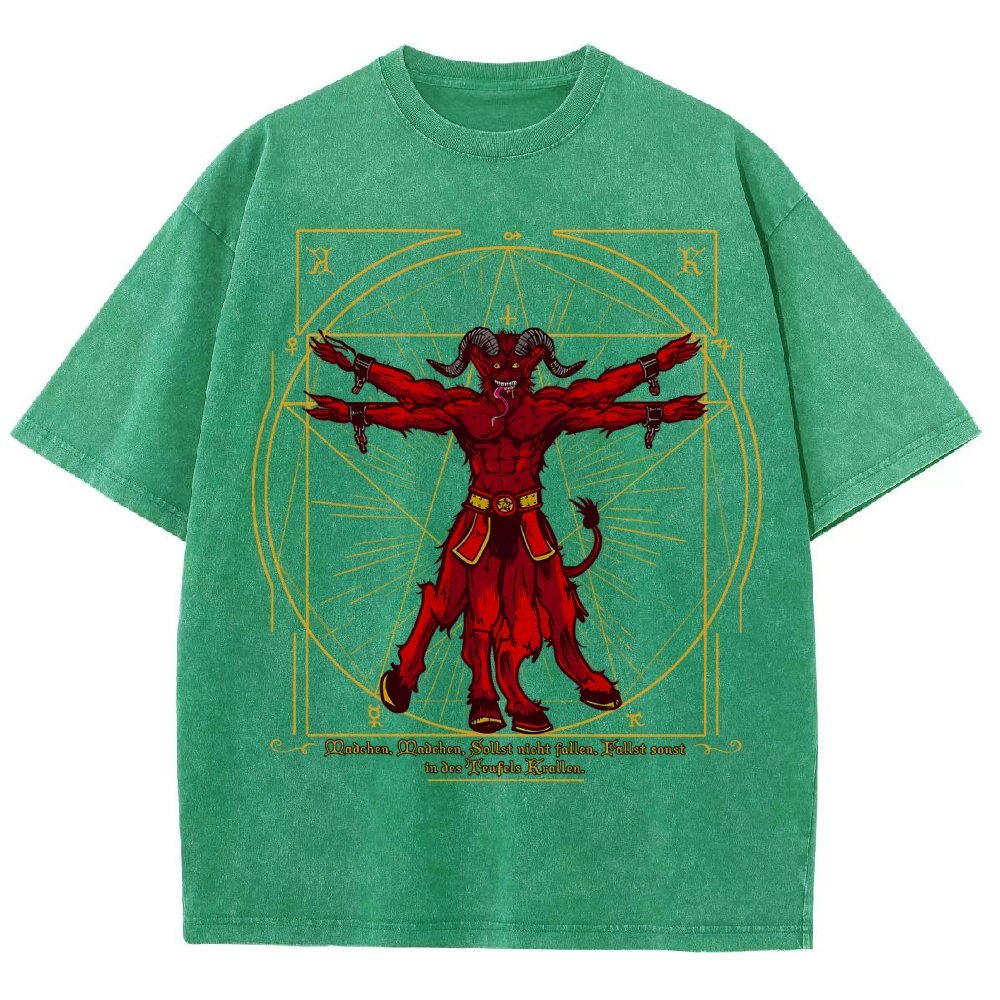 Vitruvian Krampus Vintage Distressed T-shirt