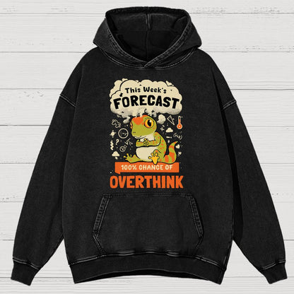 100% Chance Of Overthinking Vintage Distressed Hoodie