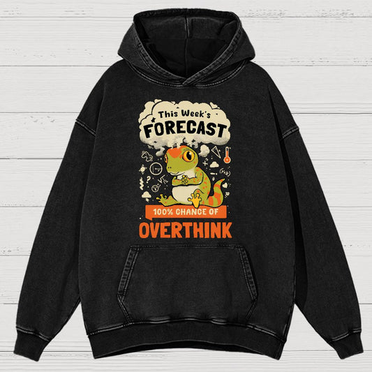 100% Chance Of Overthinking Vintage Distressed Hoodie