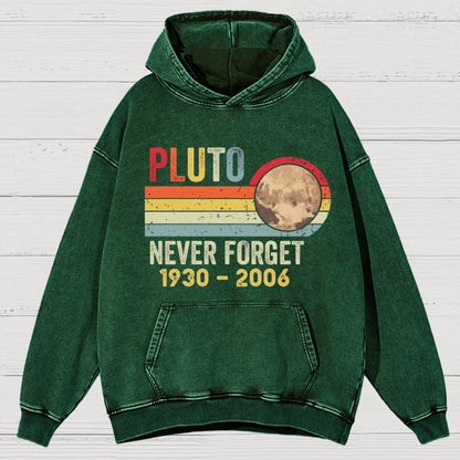 Pluto Never Forget - Funny Science Vintage Distressed Hoodie