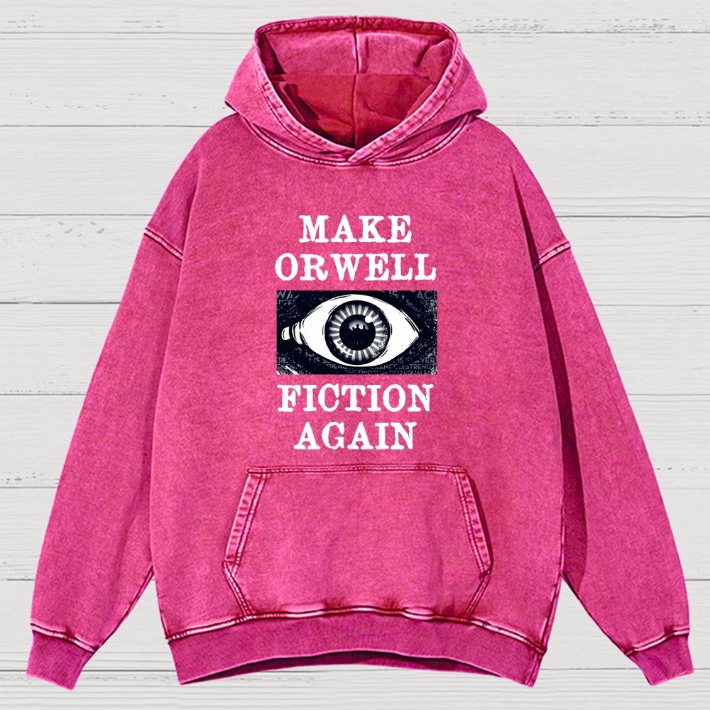 Make Orwell Fiction Again Vintage Distressed Hoodie