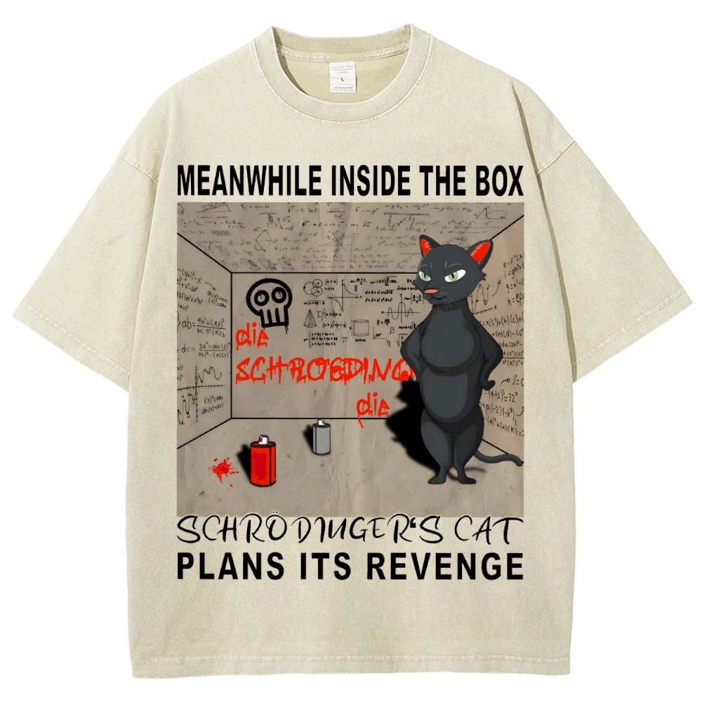 Inside The Box：Schrödingers Cat Plans Its Revenge Vintage Distressed T-shirt