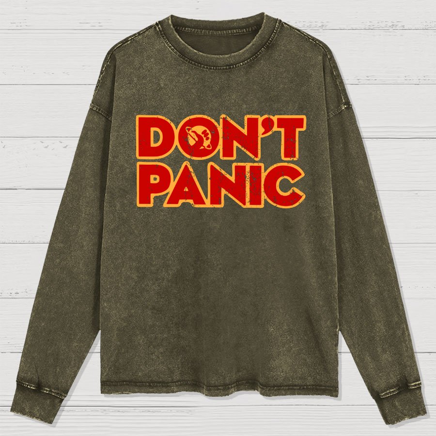 Dont Panic Washed Long Sleeve Tee