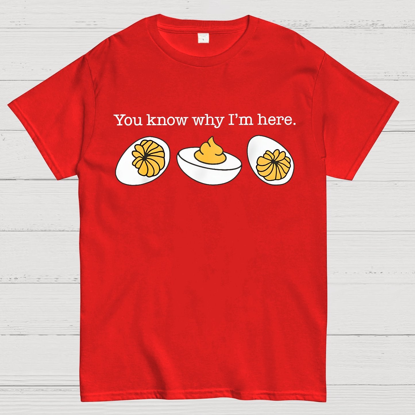 Retro Thanksgiving Dinner You Know Why I'm Here Deviled Egg Geek T-Shirt