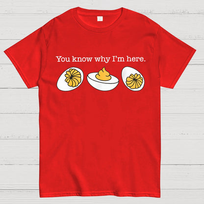 Retro Thanksgiving Dinner You Know Why I'm Here Deviled Egg Geek T-Shirt