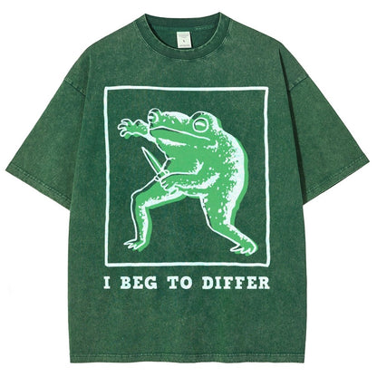 I Beg To Differ Frog Vintage Distressed T-shirt