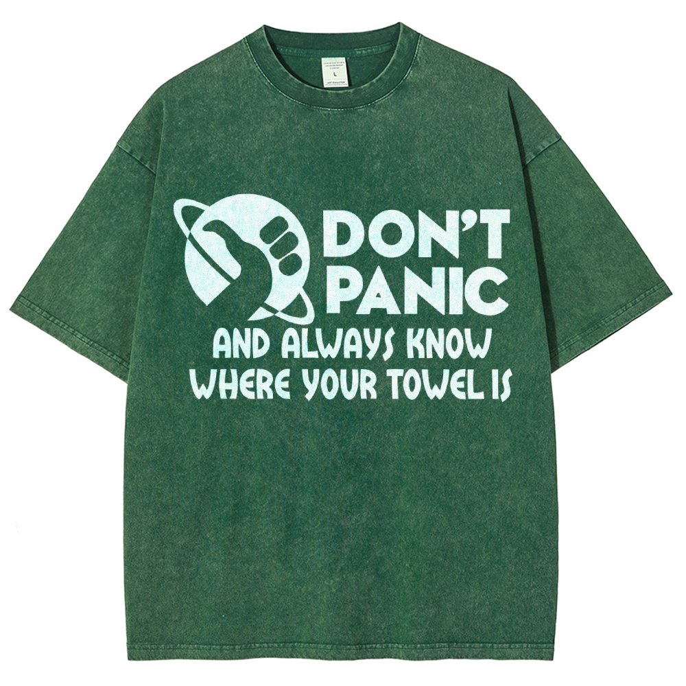 Don't Panic Vintage Distressed T-shirt